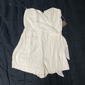 White Strapless Romper